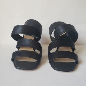 💙 Via Spiga Black Leather Ankel Strap Sandal 7.5
